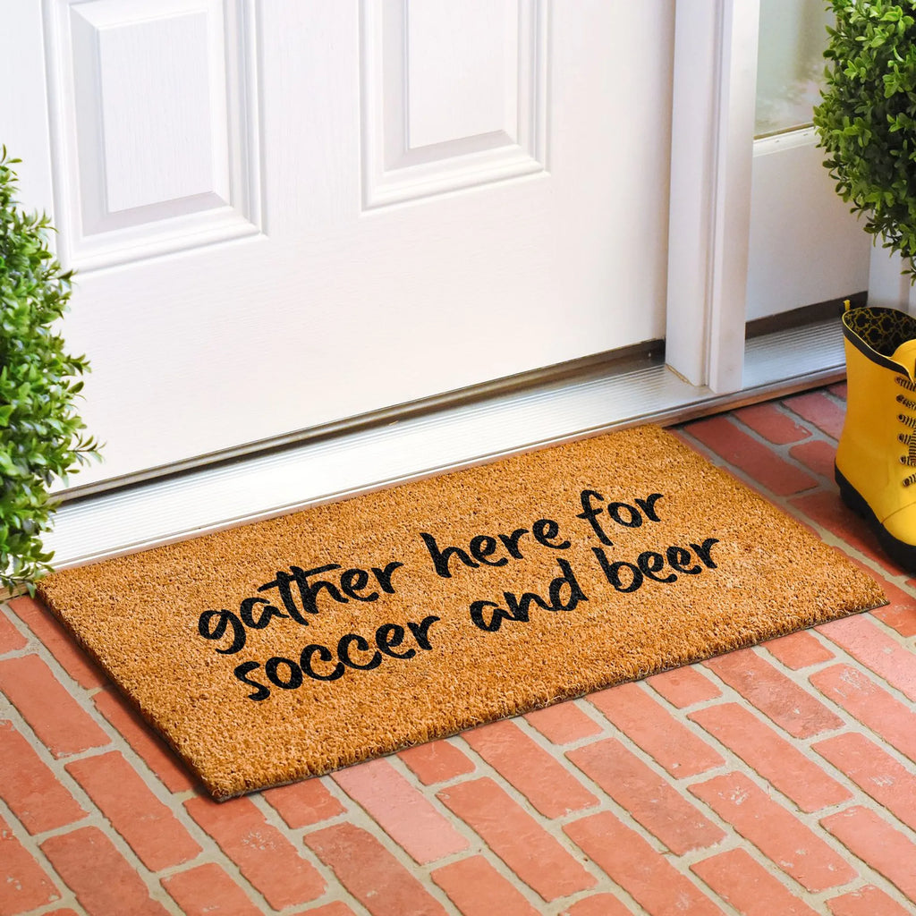 Calloway Mills Gather here for soccer and beer Doormat — view 2