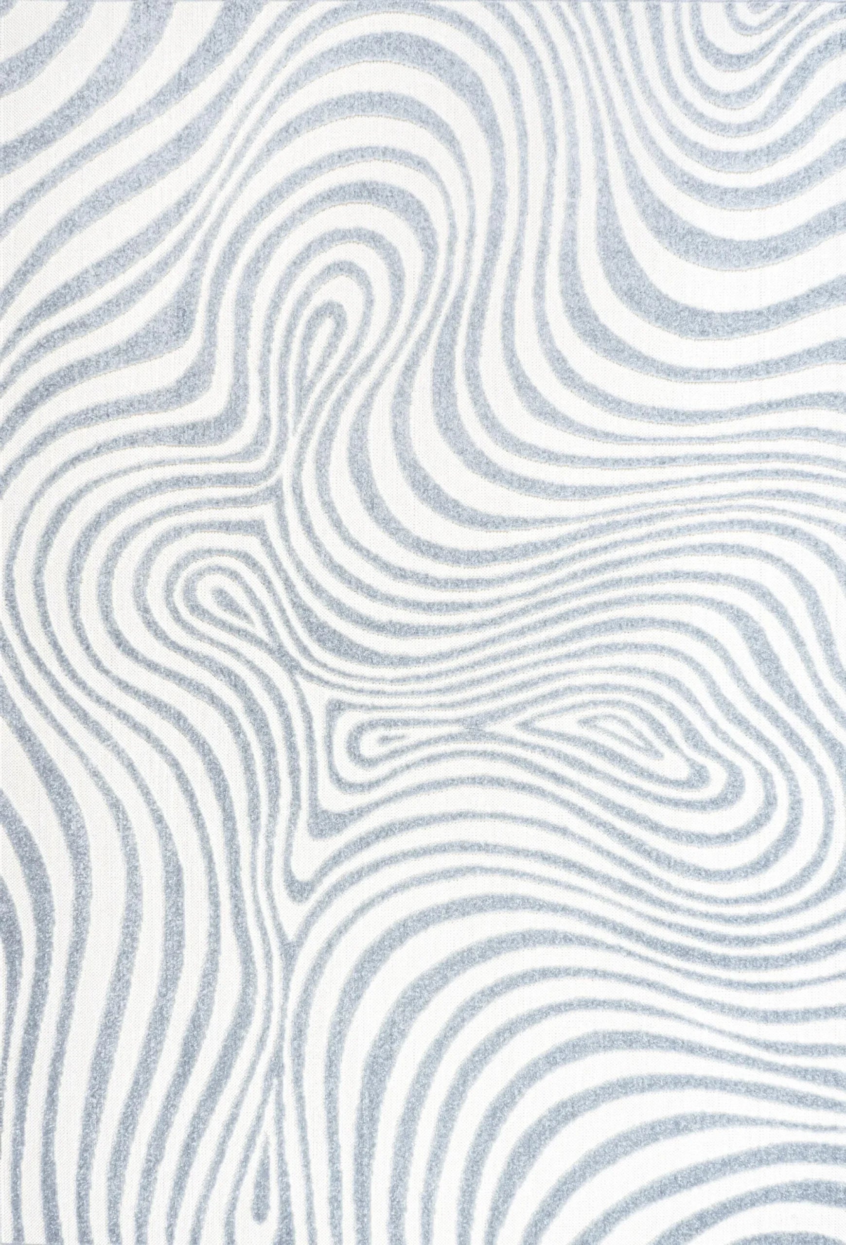 12′ X 15′ Light Blue And Ivory Abstract Indoor Outdoor Area Rug — view 2