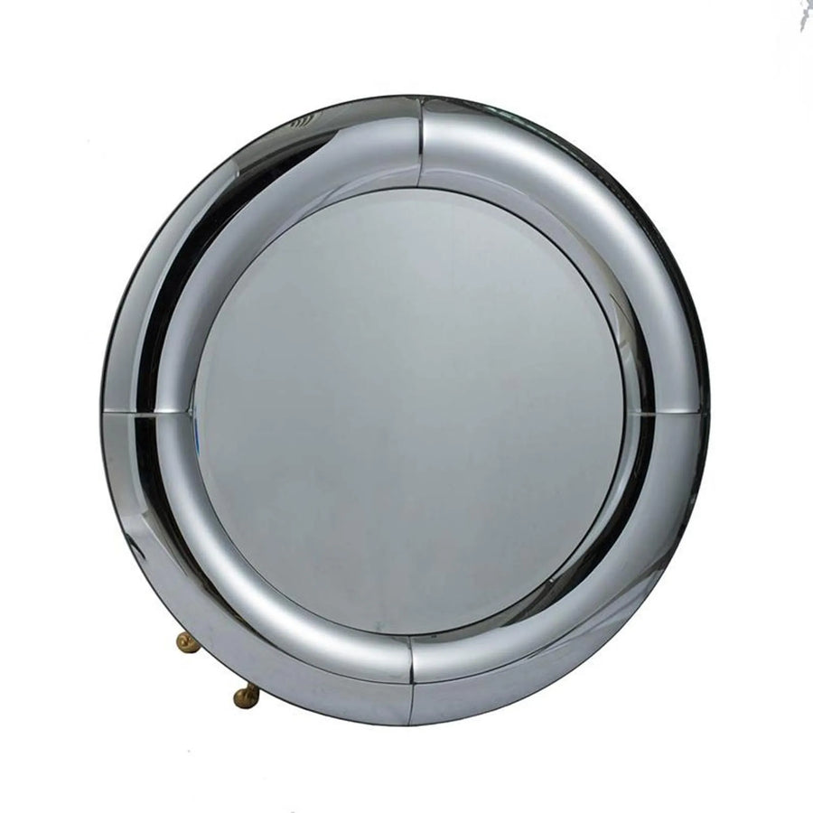 32″ Silver Round Curved Frame Accent Mirror — view 2