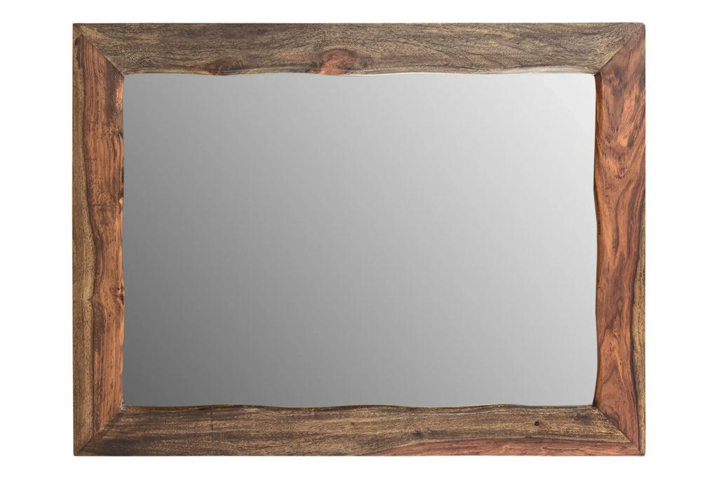 44″ Dark Brown Solid Wood Framed Accent Mirror — view 2