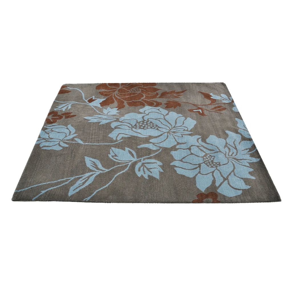 Rugsotic Carpets Hand Tufted Wool Square Area Rug Floral — view 3