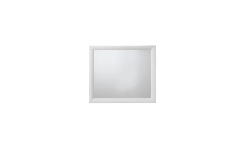 35″ White Rectangle Dresser Mirror Mounts To Dresser With Frame — view 2