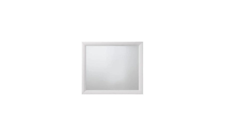 35″ White Rectangle Dresser Mirror Mounts To Dresser With Frame — view 2