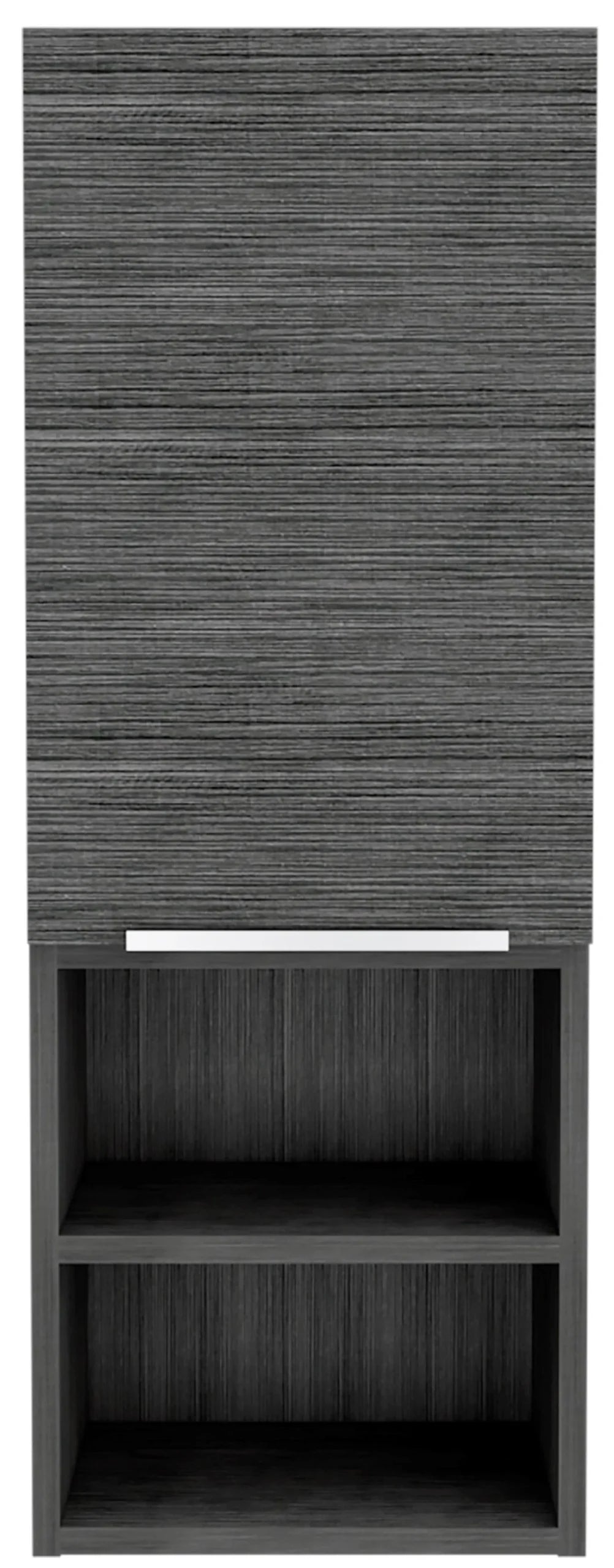 32″ Smoky Gray Oak Accent Cabinet With Three Shelves — view 2