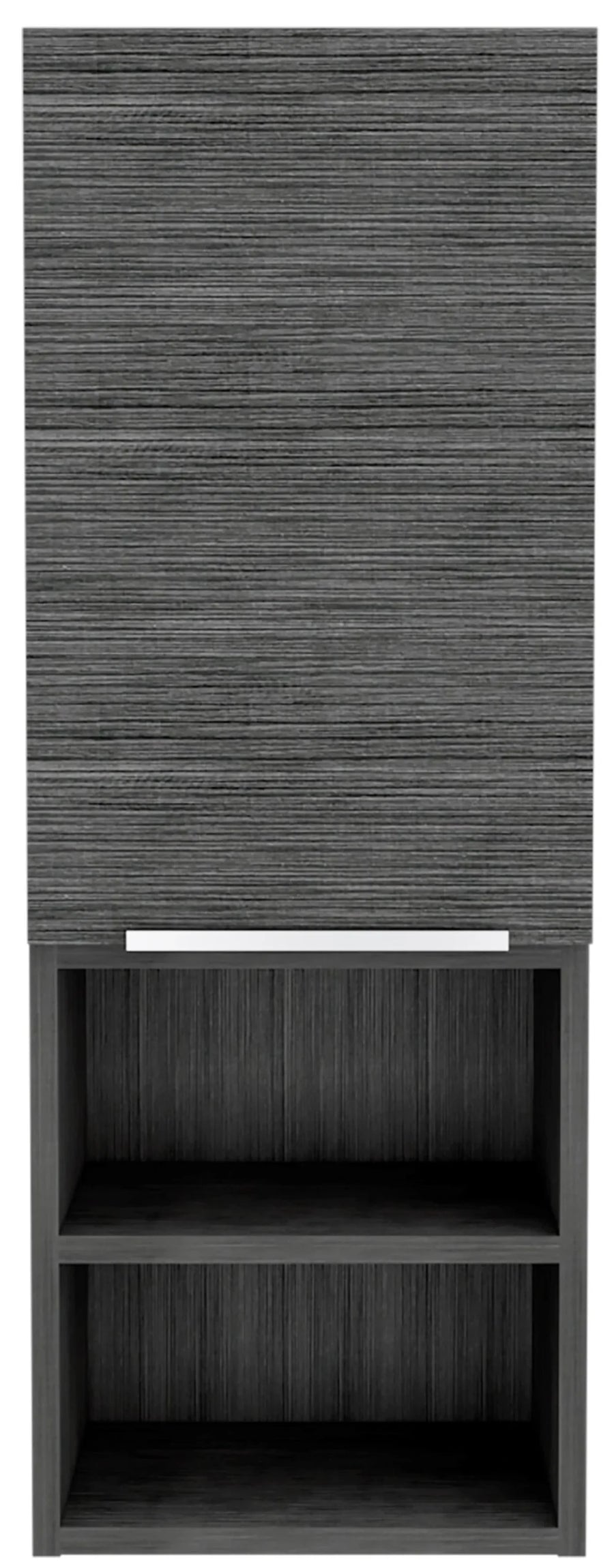 32″ Smoky Gray Oak Accent Cabinet With Three Shelves — view 2