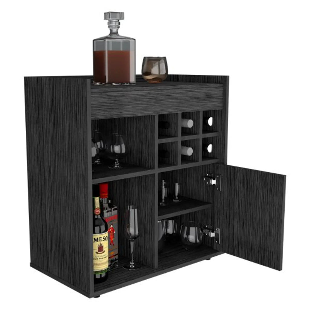 Lyon Bar Cabinet, Six Cubbies, Cabinet With Divisions, Two Concealed Shelves — view 3