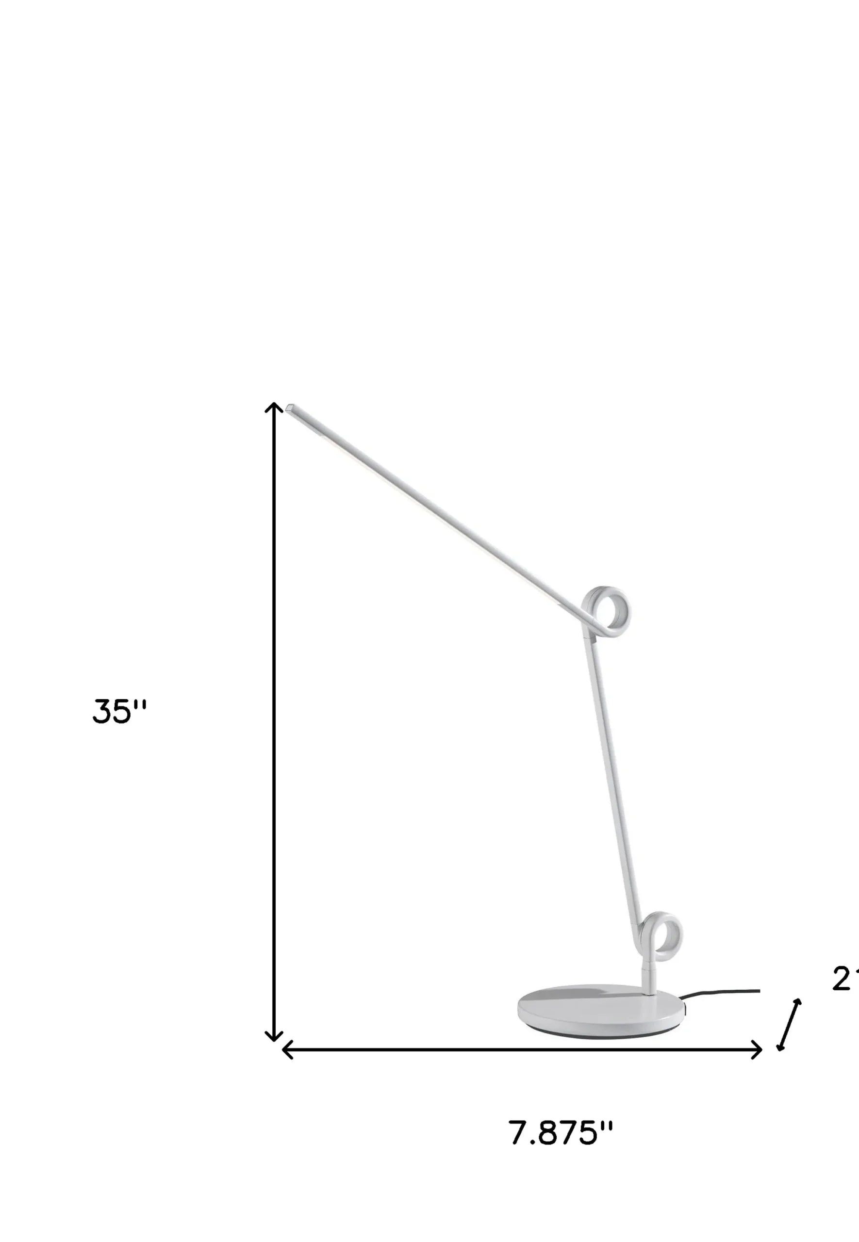 35″ White Metal Novelty Desk Table Lamp — view 4
