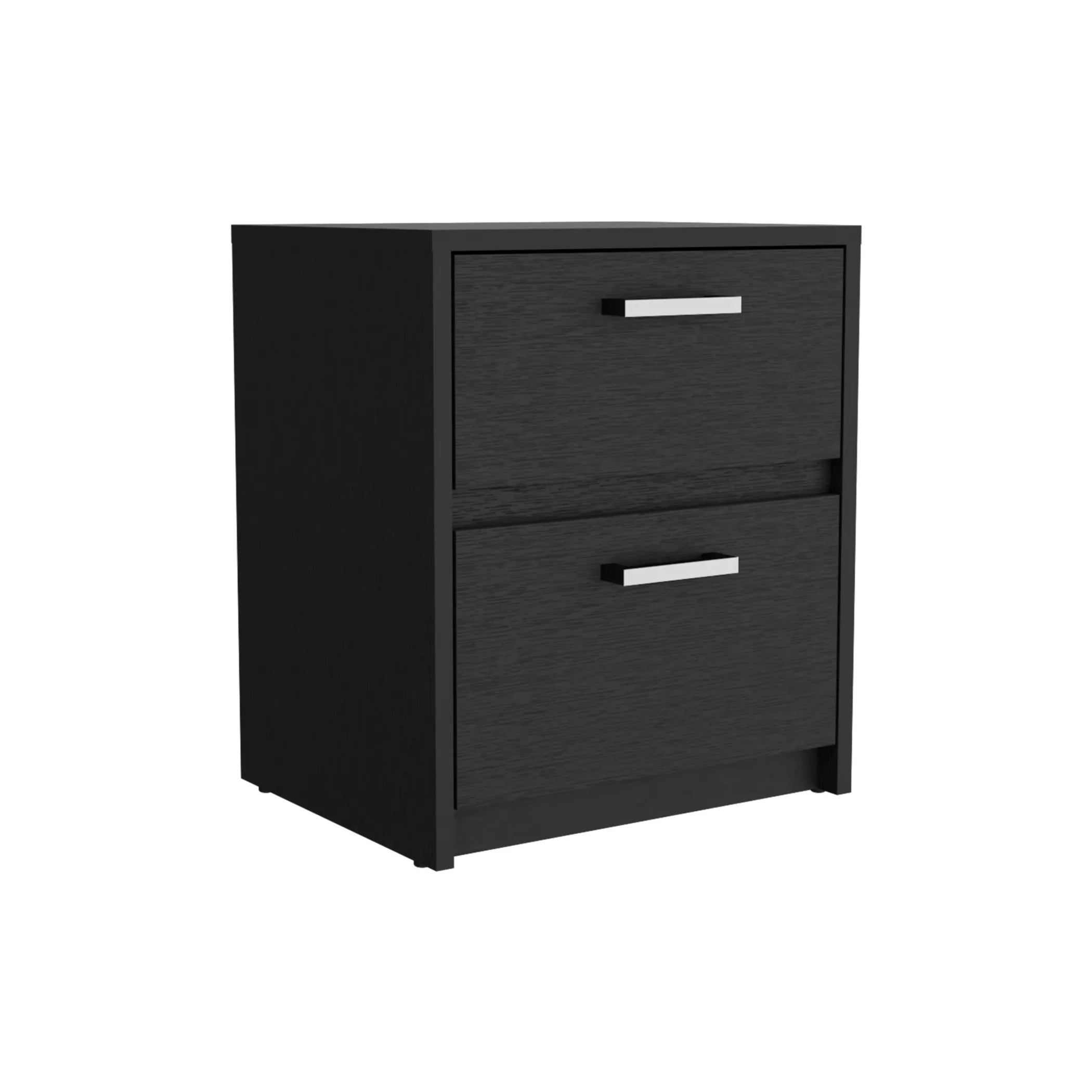 19″ Black Two Drawer Nightstand — view 3