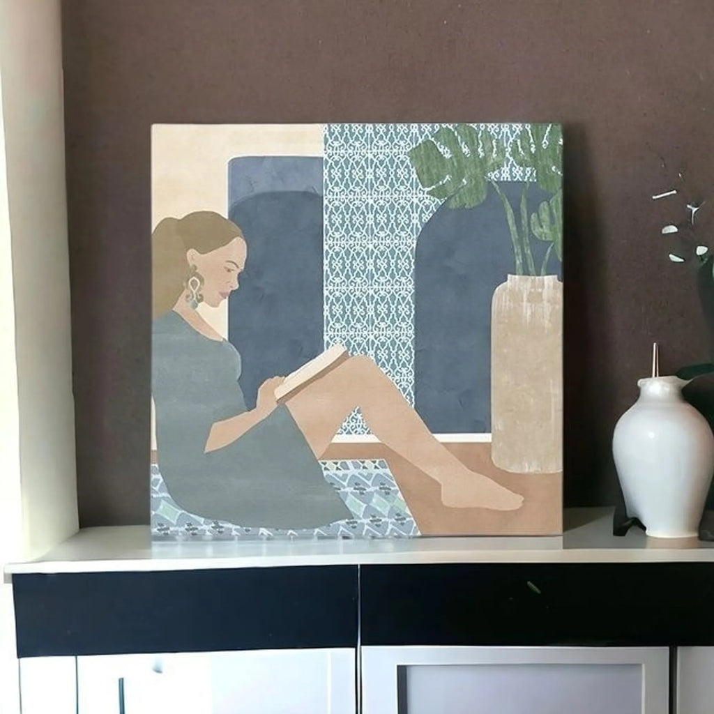 Bohemian Book Lady Unframed Print Wall Art — view 4