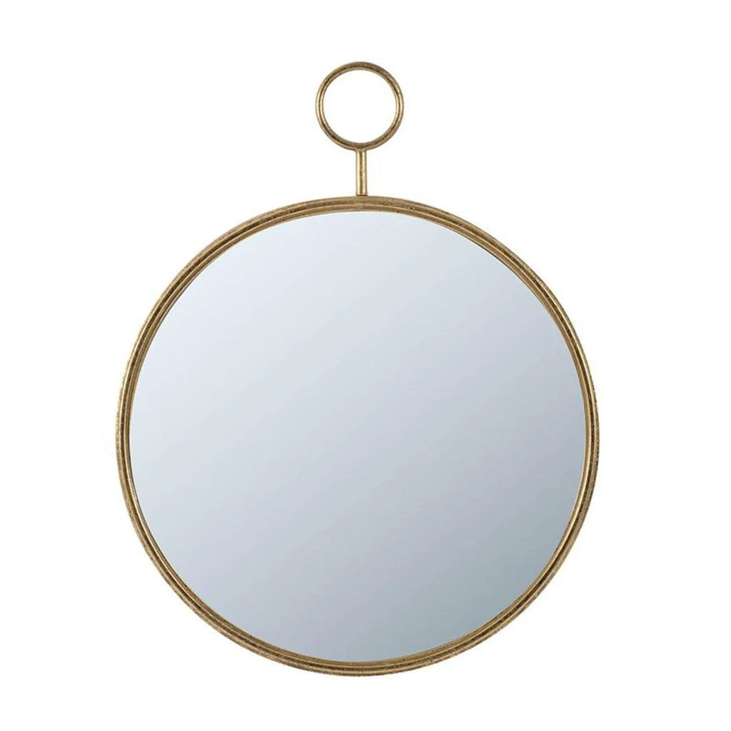 28″ Gold Round Iron Framed Accent Mirror — view 2