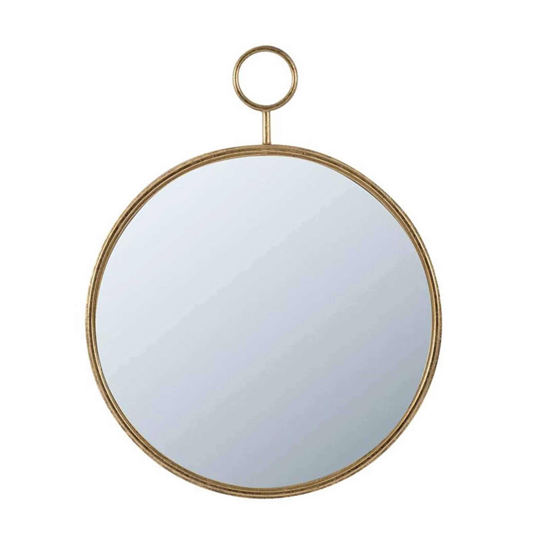 28″ Gold Round Iron Framed Accent Mirror — view 2