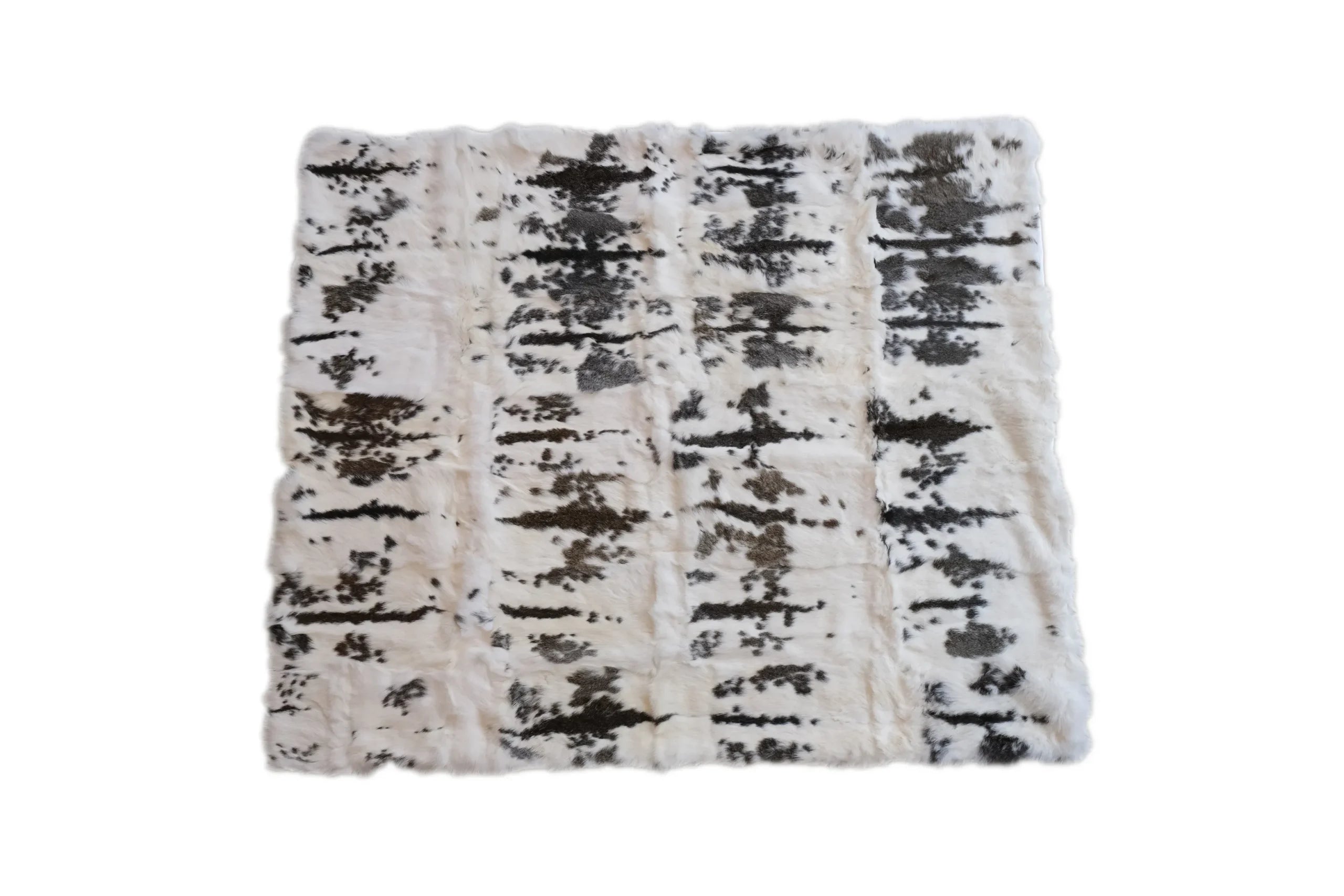 50″ X 60″ Brown And White Rabbit Fur Plush Throw Blanket — view 2