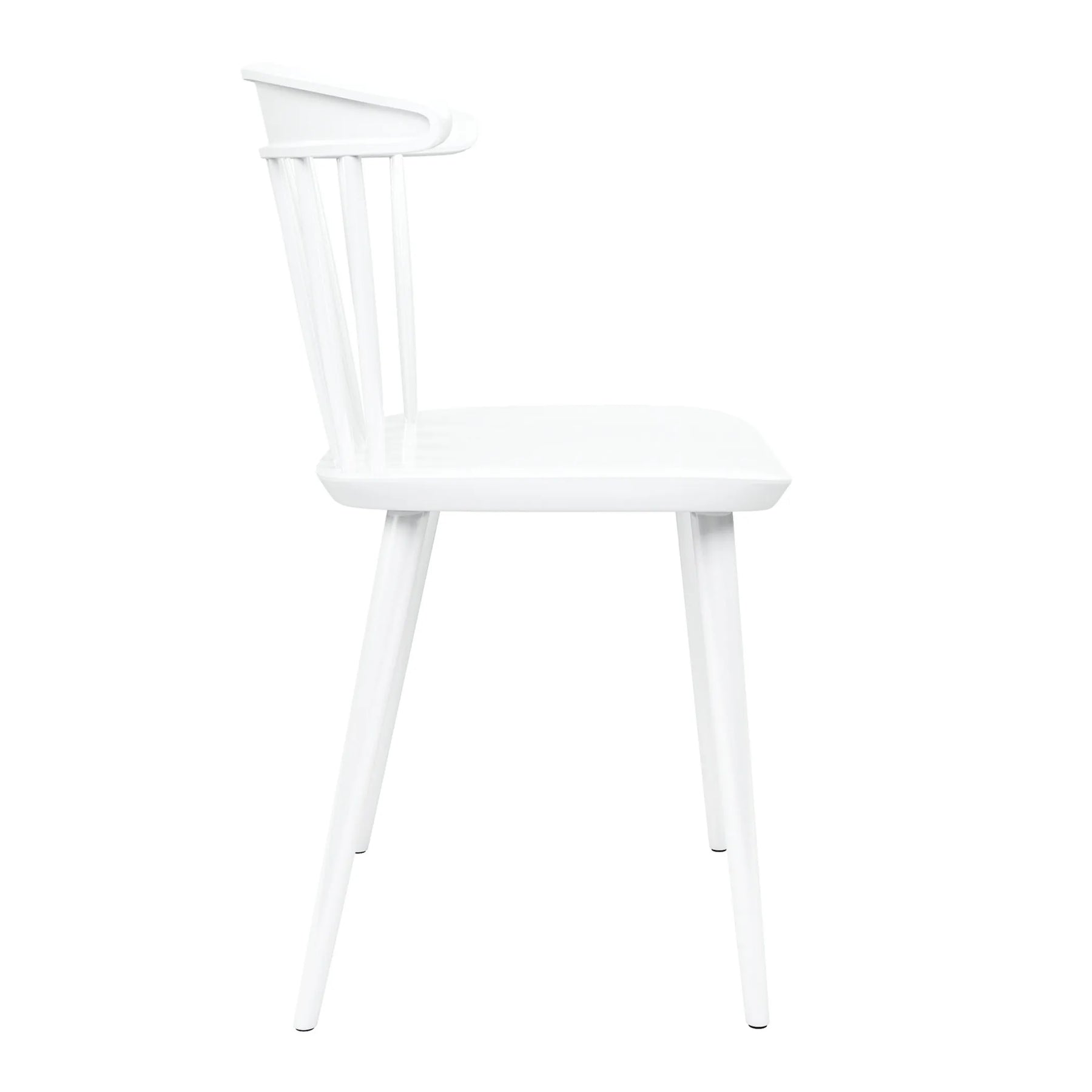 White Heavy Duty Plastic Slat Back Dining Side Chair — view 3