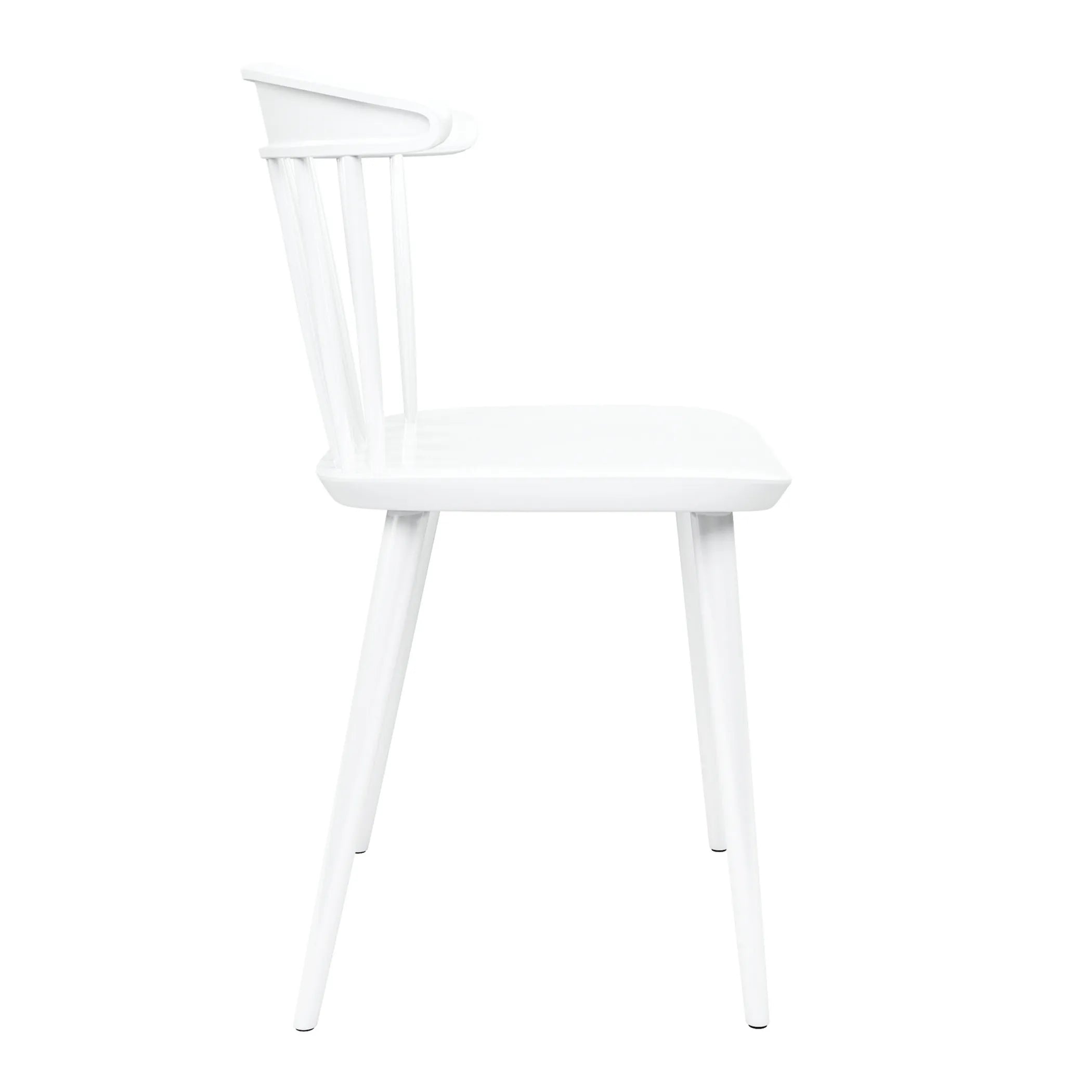 White Heavy Duty Plastic Slat Back Dining Side Chair — view 3