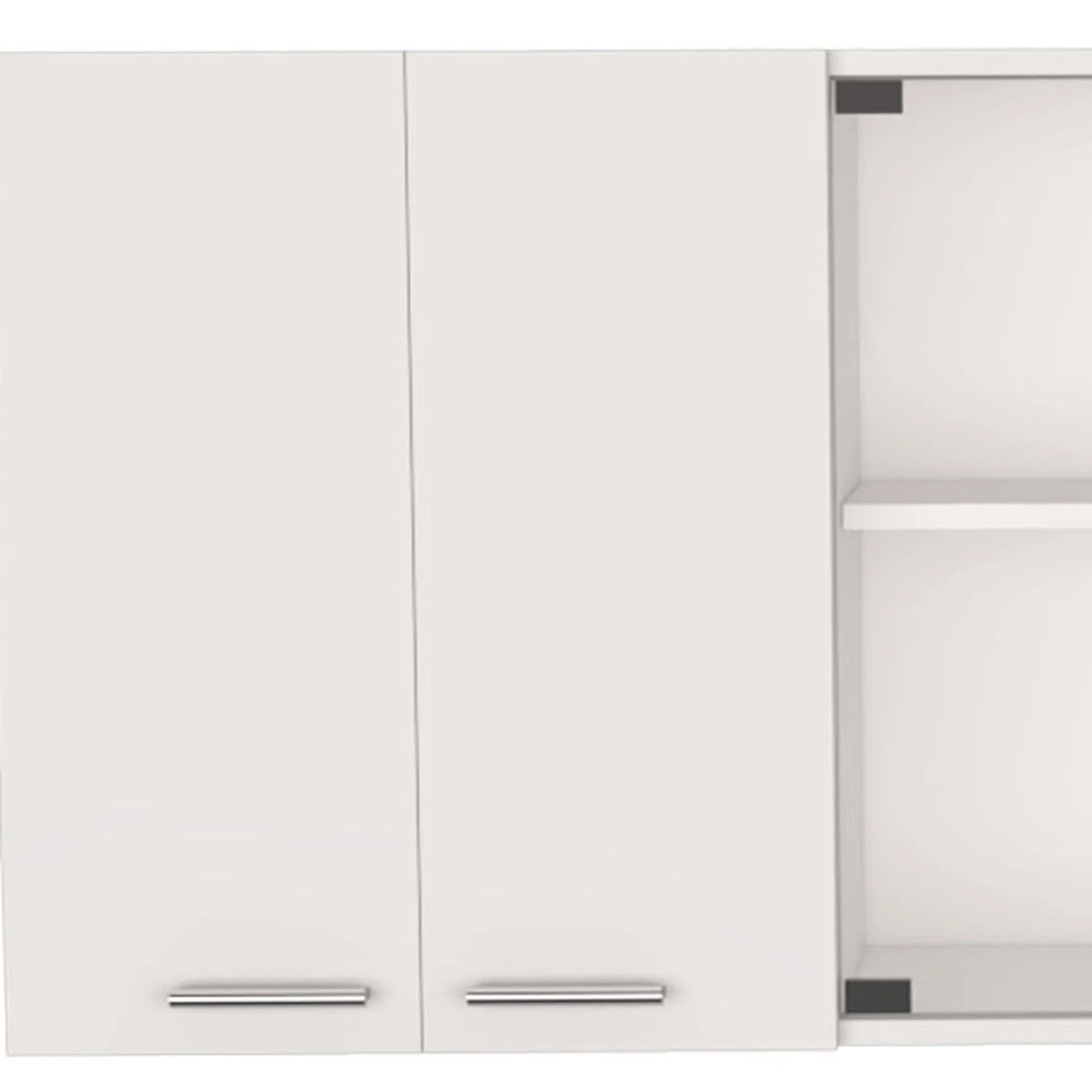 59″ White Wood Wall Mounted China Cabinet With Six Doors — view 4