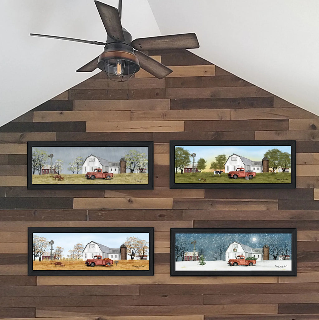Set Of Four Billy Jacobs Four Seasons Collection VII 2 Black Framed Print Wall Art — view 4