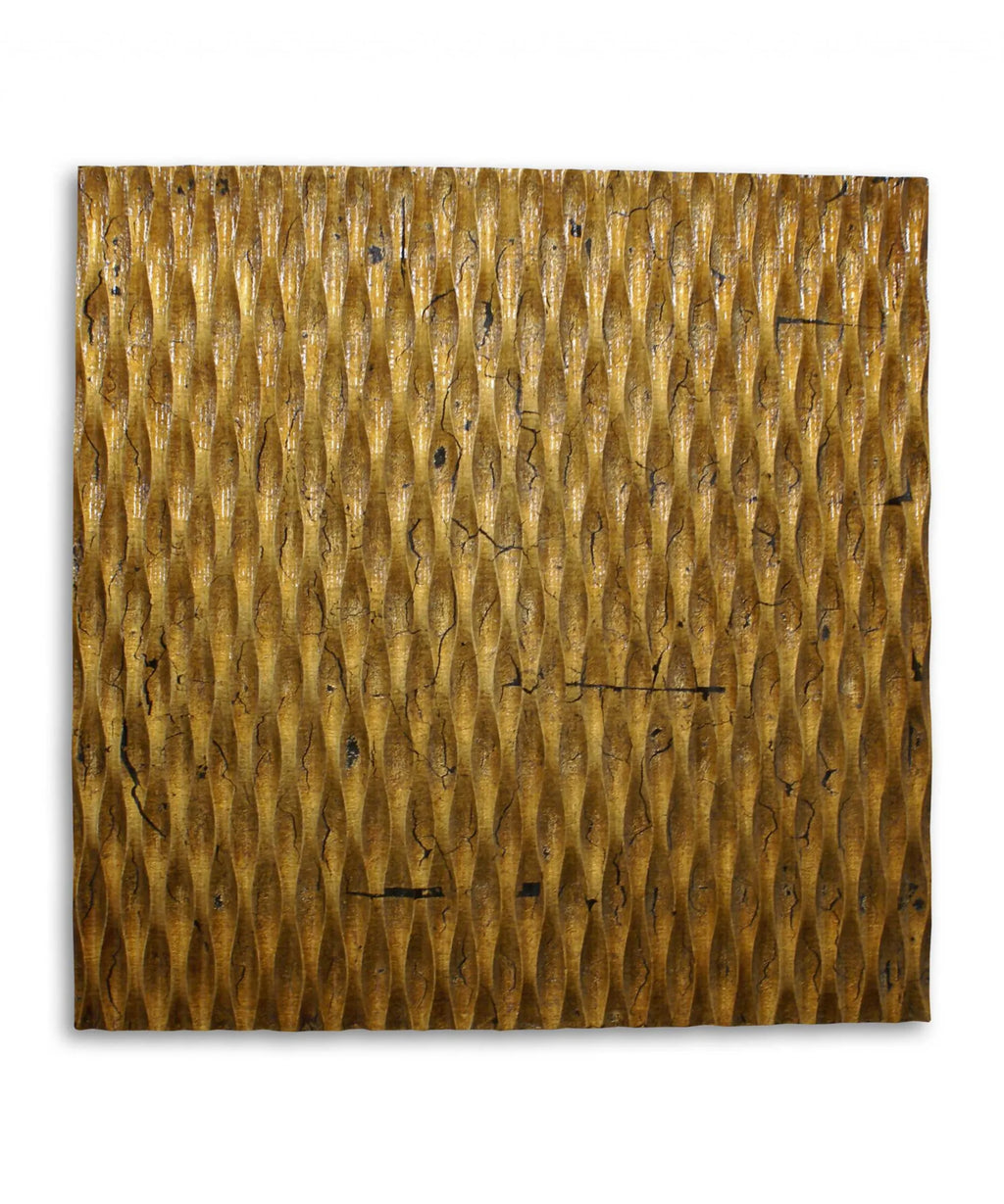 1 x 24 x 24 Gold Metallic Ridge – Wall Art Wood Wall Art — view 3