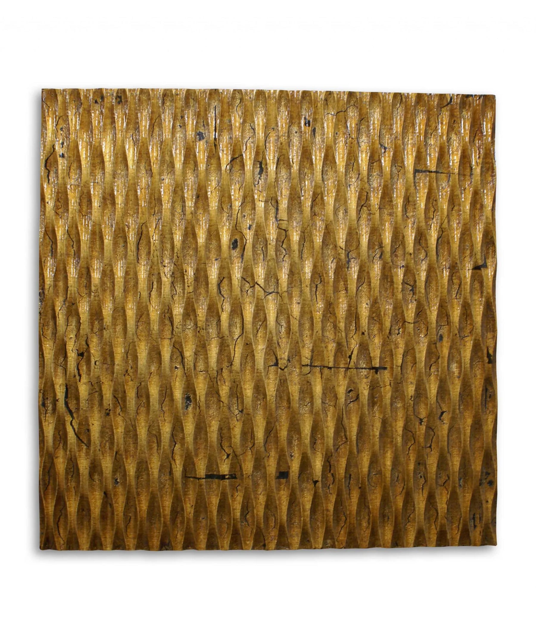 1 x 24 x 24 Gold Metallic Ridge – Wall Art Wood Wall Art — view 3