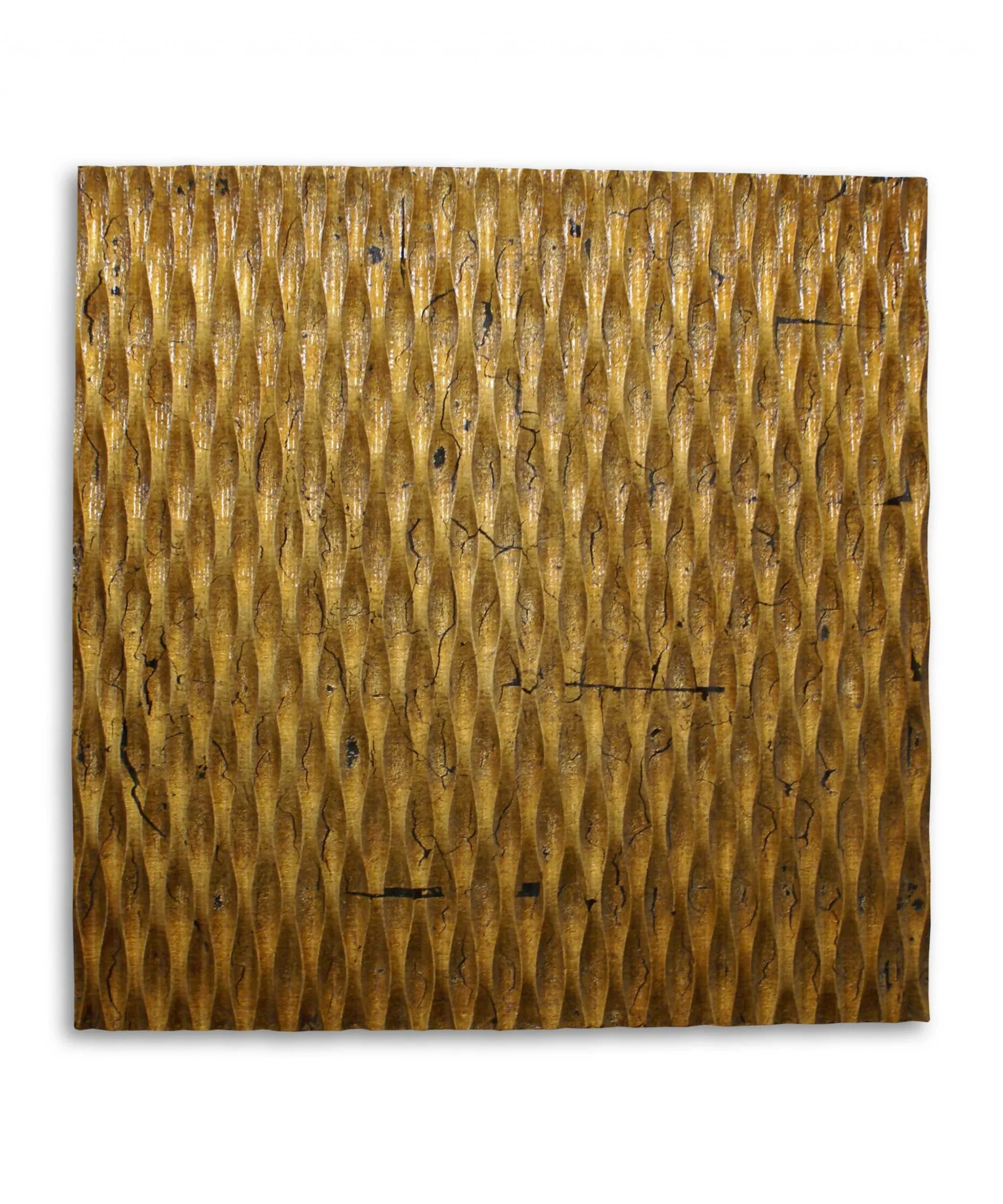 1 x 24 x 24 Gold Metallic Ridge – Wall Art Wood Wall Art — view 3
