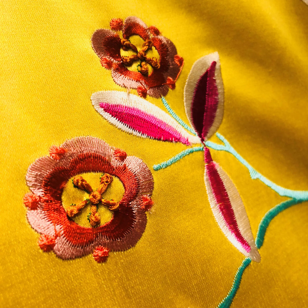 Plutus Heavenly Peonies Yellow Floral Luxury Throw Pillow — view 2