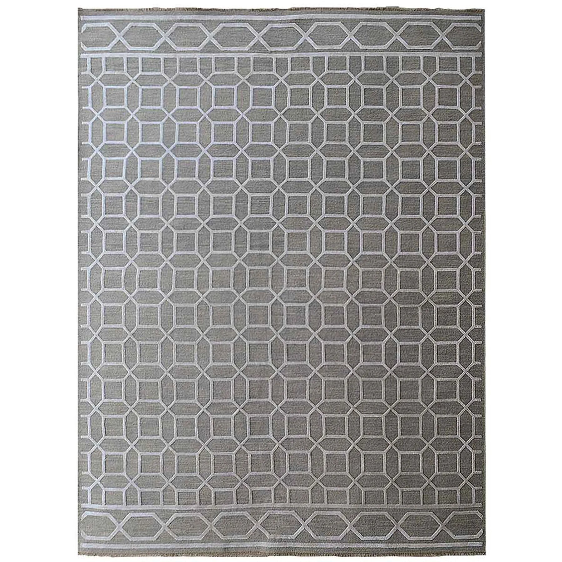 Rugsotic Carpets Hand Knotted Sumak Silk And Wool Area Rug Geometric — view 2