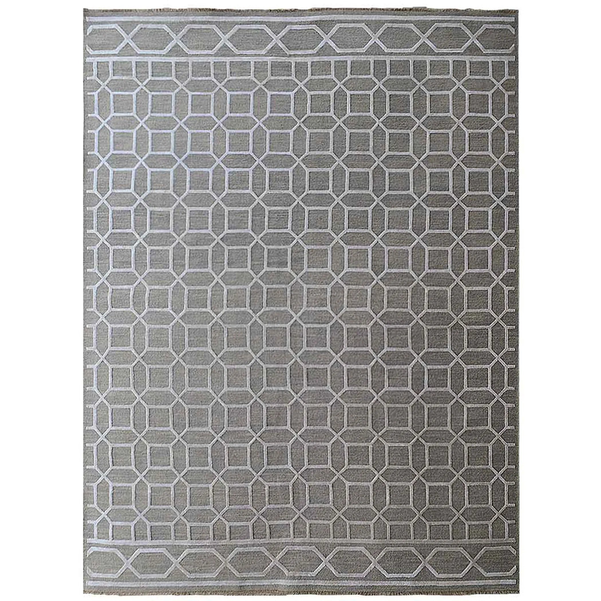 Rugsotic Carpets Hand Knotted Sumak Silk And Wool Area Rug Geometric — view 2