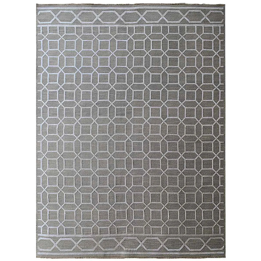 Rugsotic Carpets Hand Knotted Sumak Silk And Wool Area Rug Geometric — view 2
