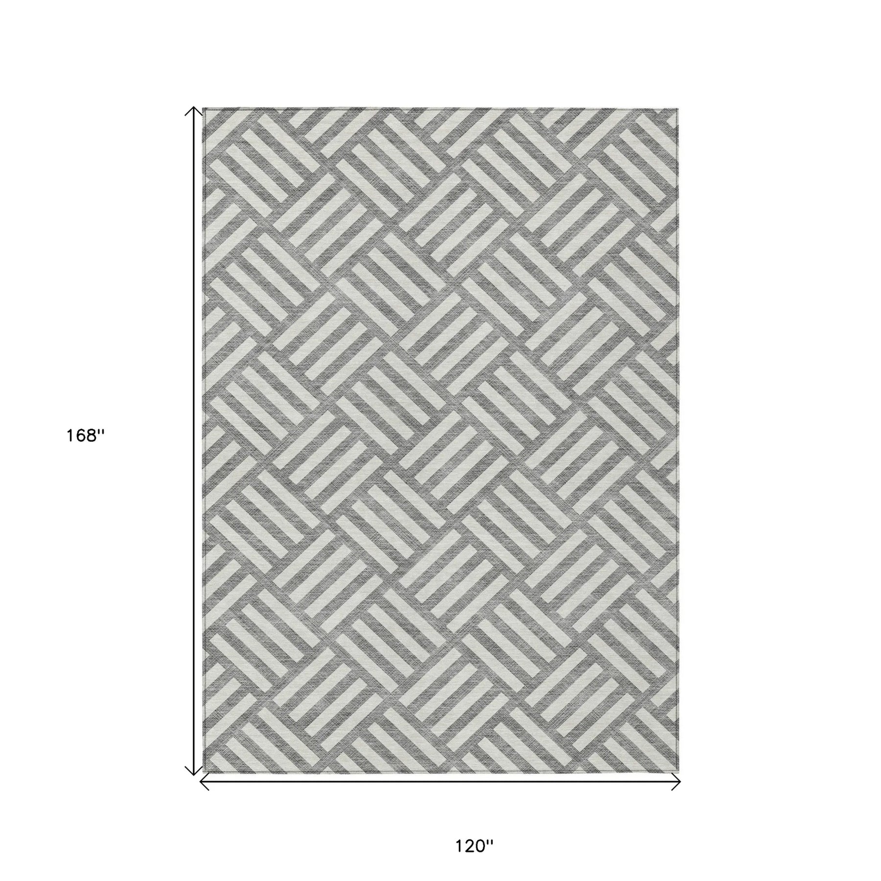 10′ X 14′ Gray And Ivory Geometric Washable Indoor Outdoor Area Rug — view 3