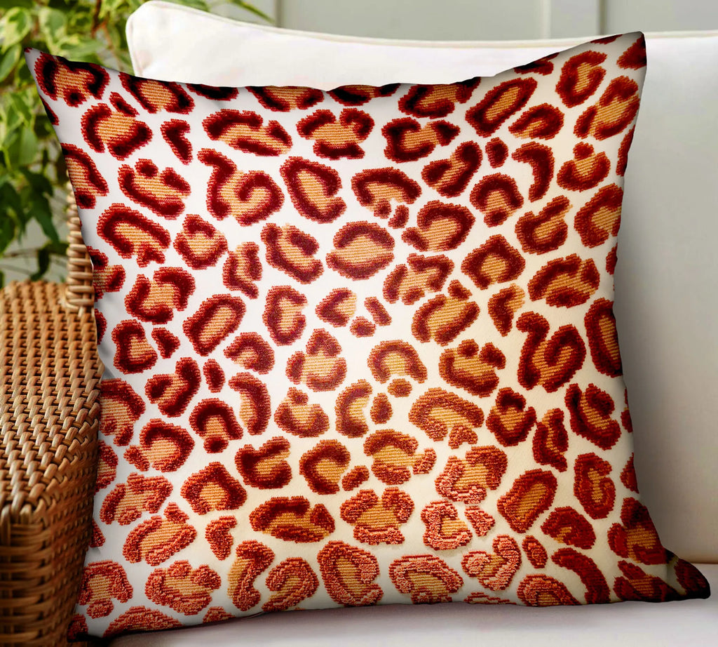 Plutus Emberglow Velvet Cheetah Red Animal Motif Luxury Throw Pillow — view 2