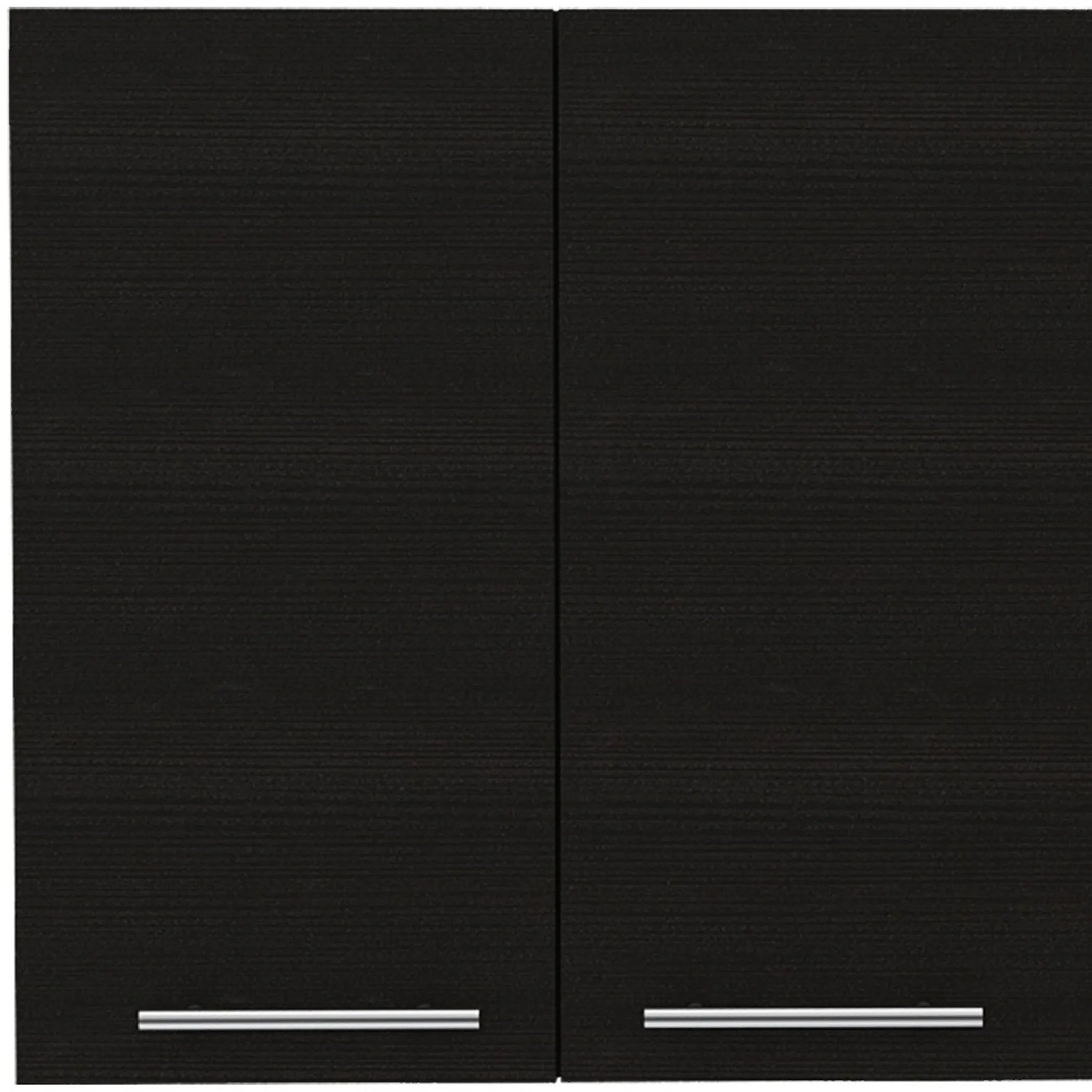 47″ Black Wood Wall Mounted Accent Cabinet With Four Doors — view 4