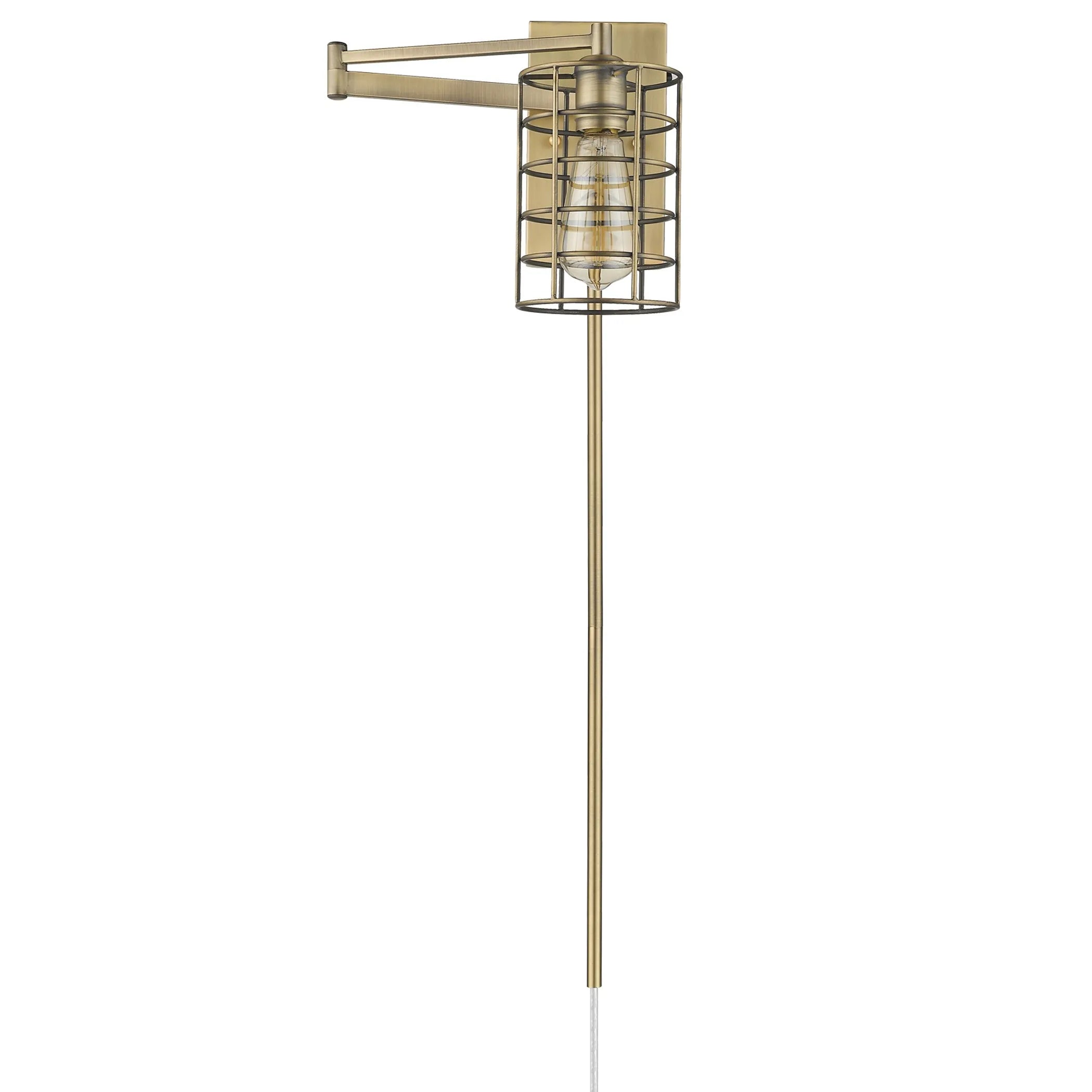 Industrial Gold Metal Wall Sconce — view 3