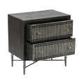 28″ Antique Brown Two Drawer Nightstand
