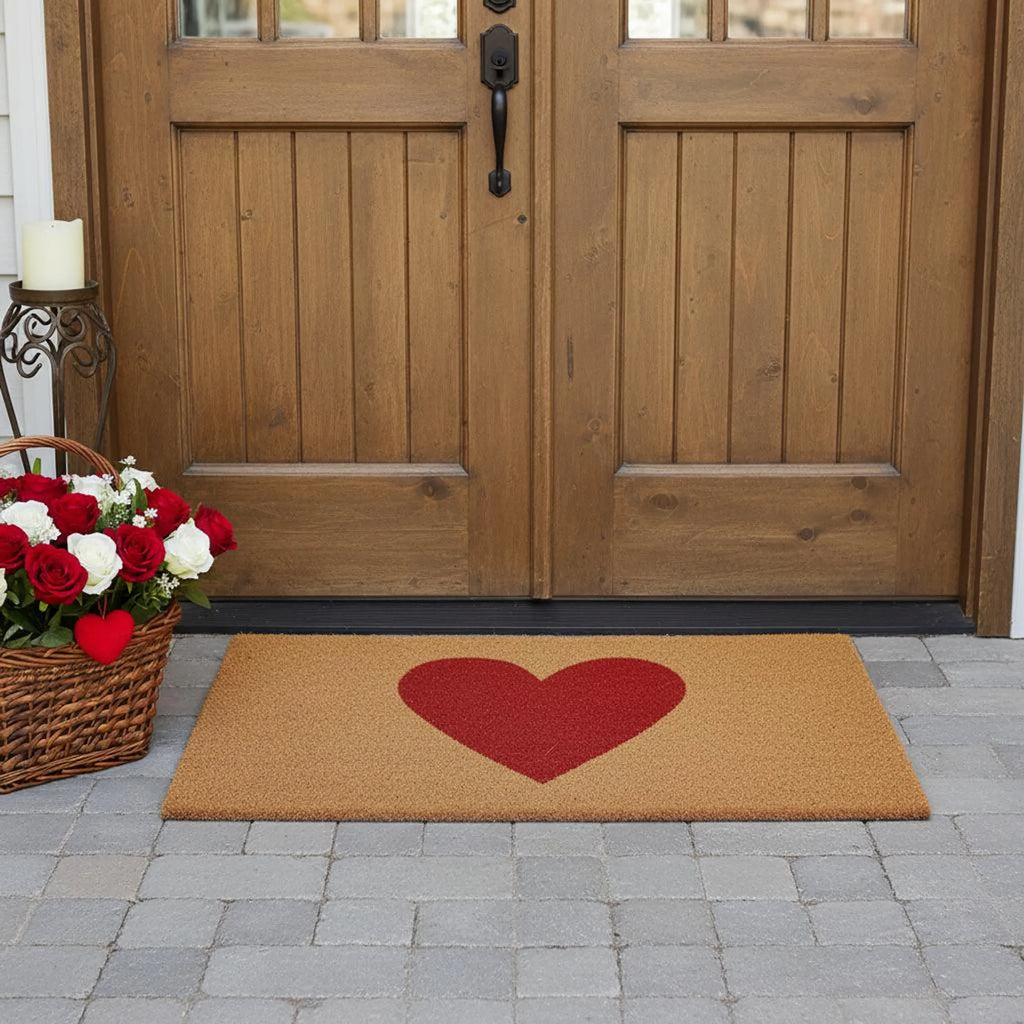 Heart Outdoor Coir Door Mat