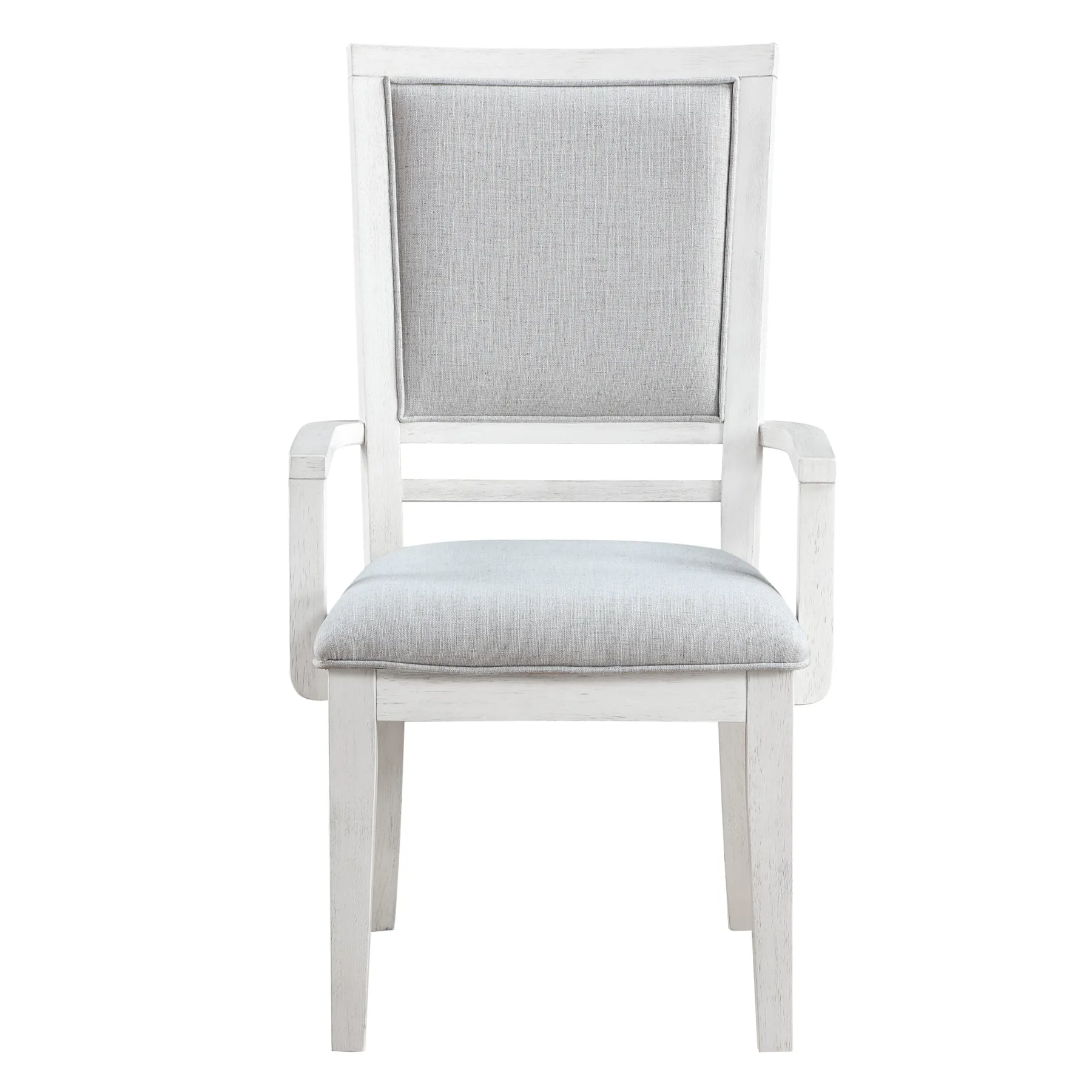 Sunset Trading Dover Dining Chair with Arms | Padded Upholstered Seat & Back Armchair | Set of 2 | Cerused White Oak Wood —…