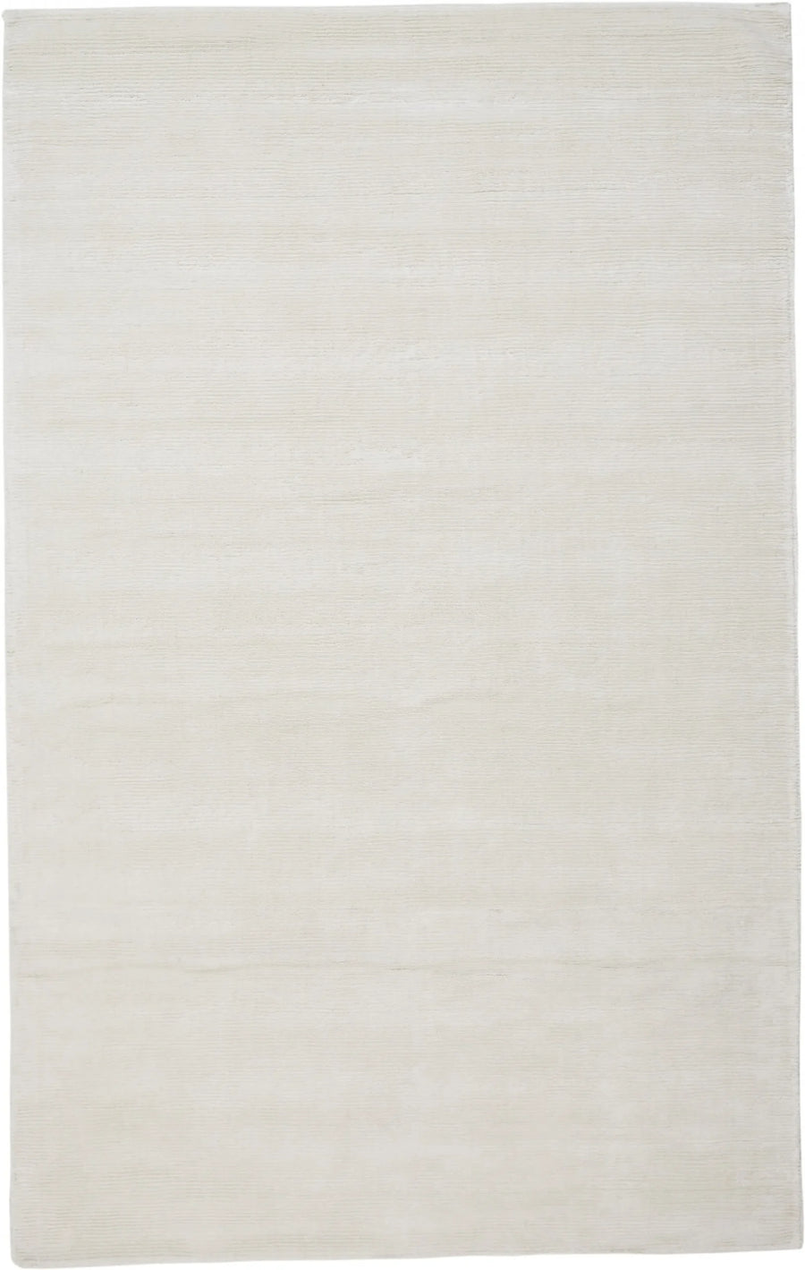 5′ X 8′ White Hand Woven Distressed Area Rug