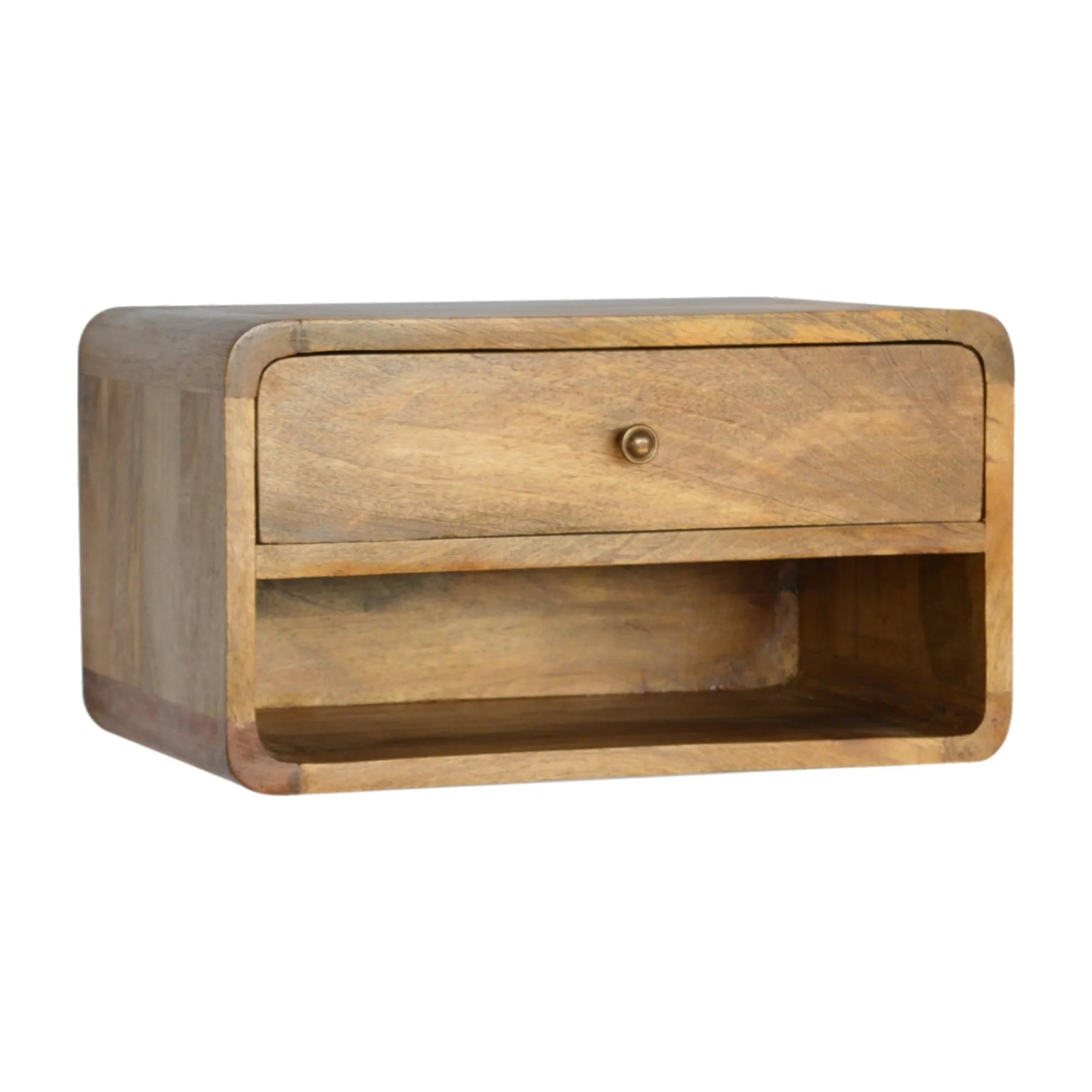 Solid Wood One Drawer Floating Nightstand — view 3