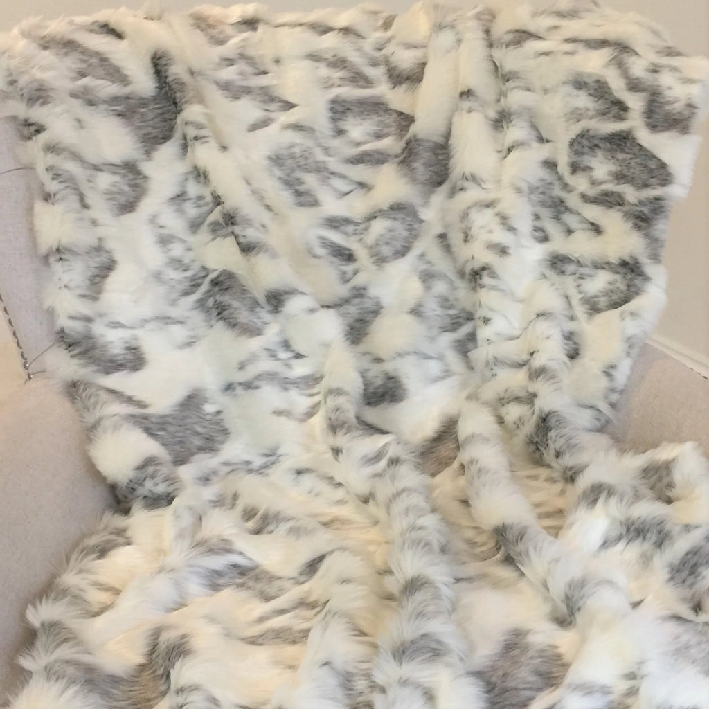 Plutus Ivory Rabbit Faux Fur Handmade Luxury Throw — view 3