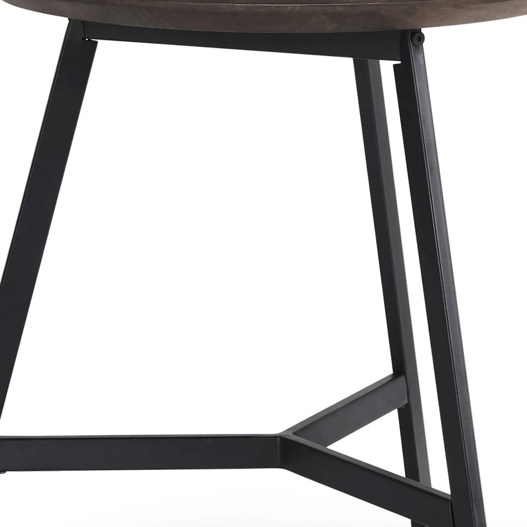 23″ Espresso and Black Solid Wood and Metal Tray Table — view 4
