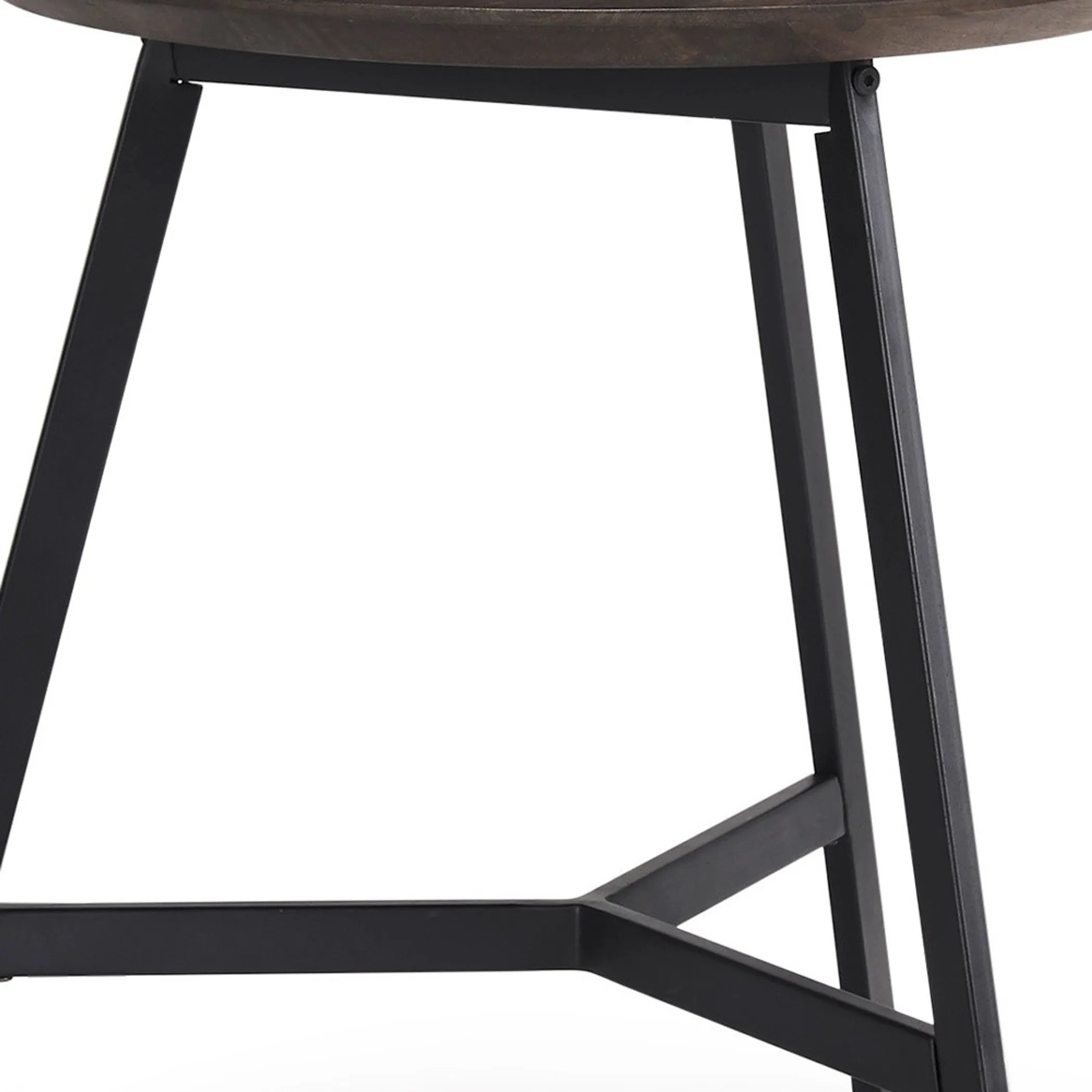 23″ Espresso and Black Solid Wood and Metal Tray Table — view 4