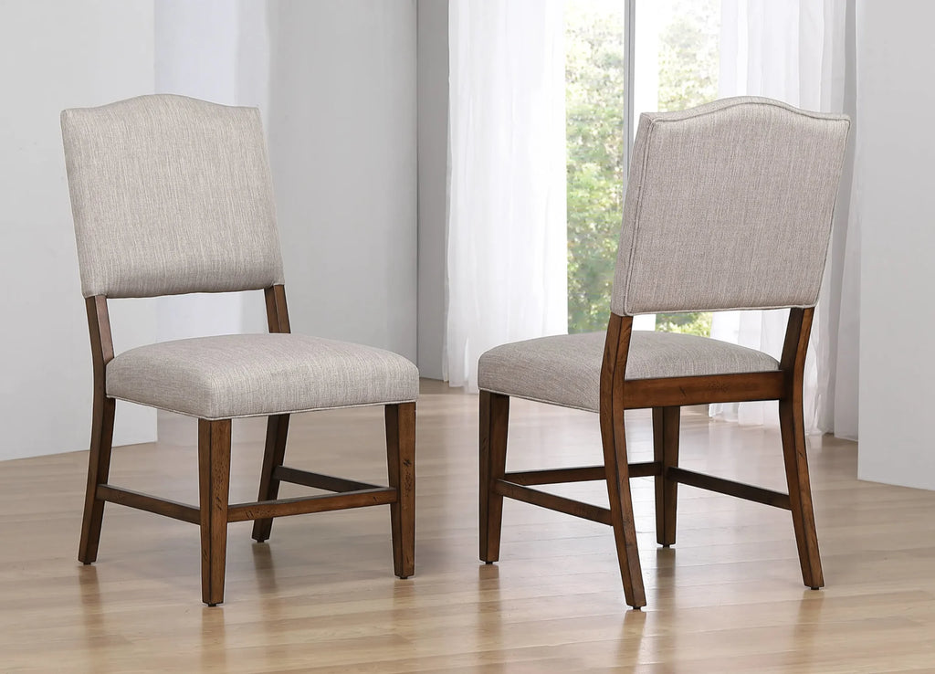 Sunset Trading Simply Brook Performance Fabric Upholstered Dining Chair | Set of 2 | Amish Brown Solid Wood — view 2