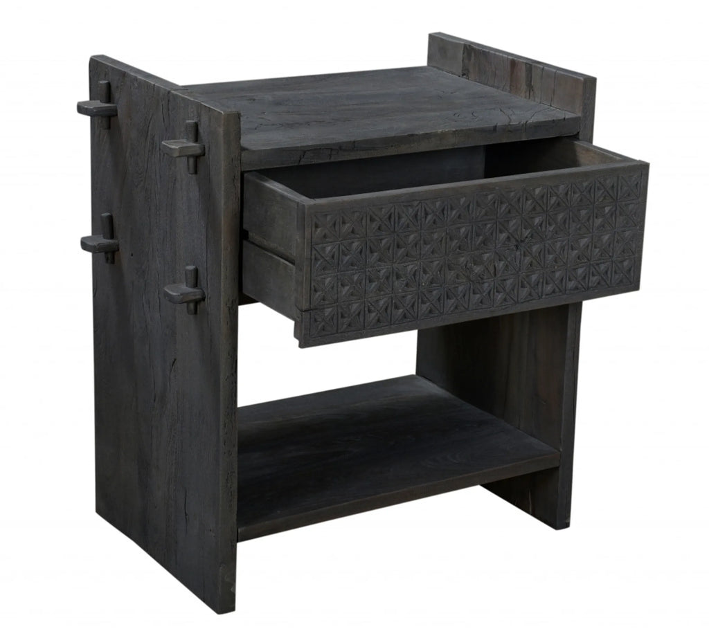 26″ Dark Gray One Drawer Nightstand — view 2