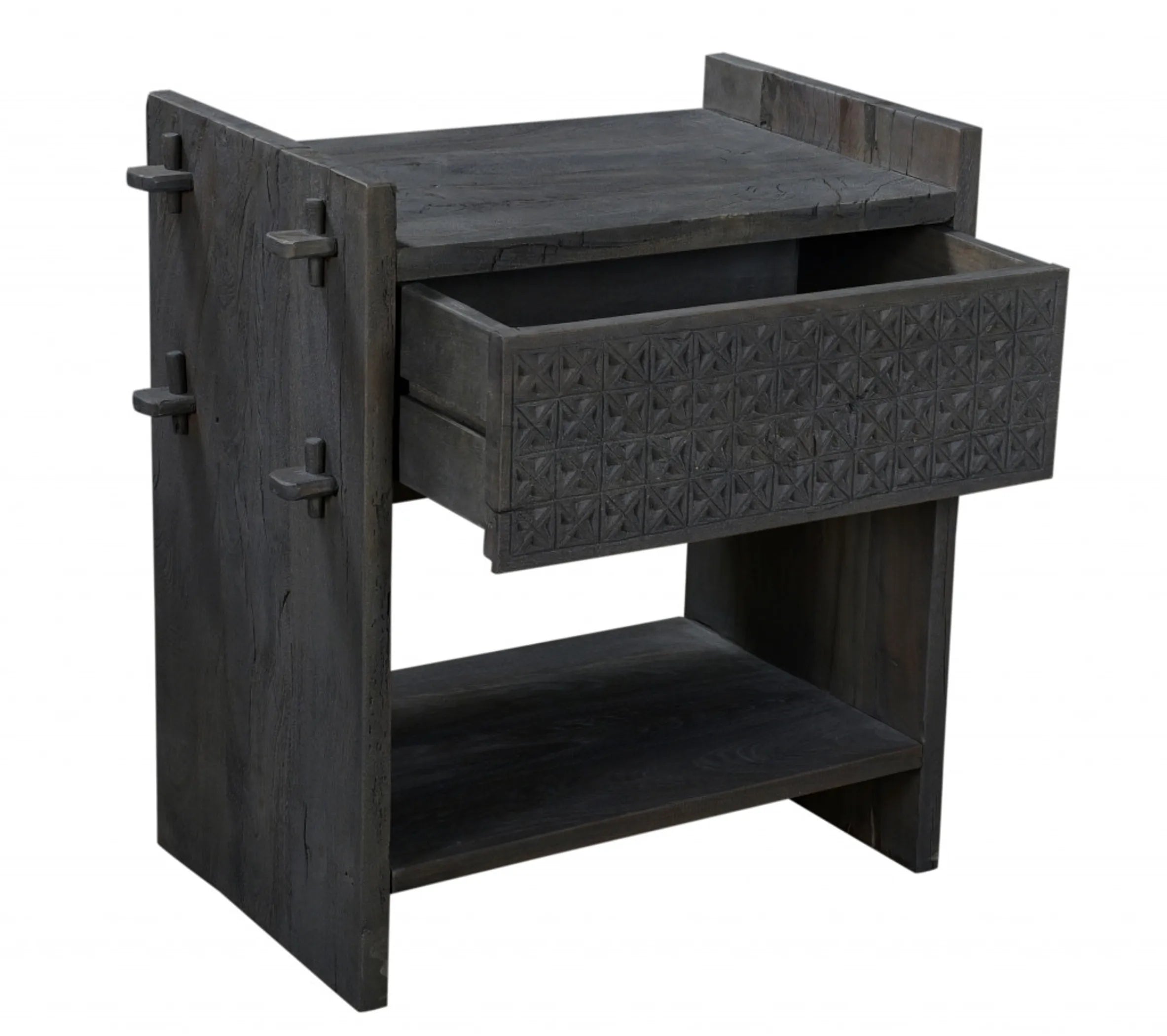 26″ Dark Gray One Drawer Nightstand — view 2