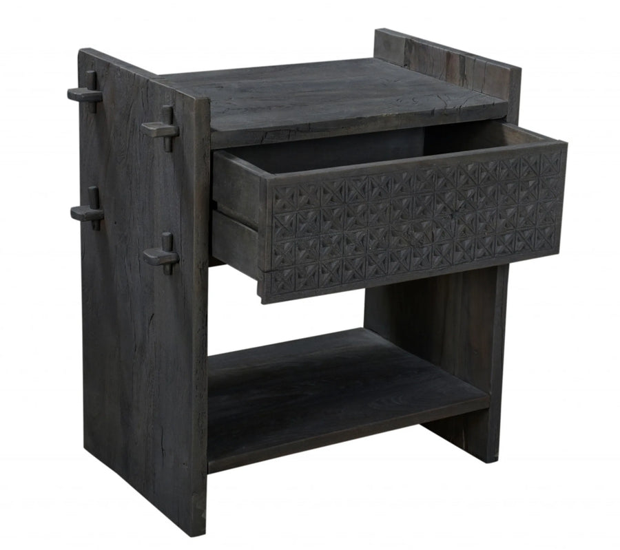 26″ Dark Gray One Drawer Nightstand — view 2