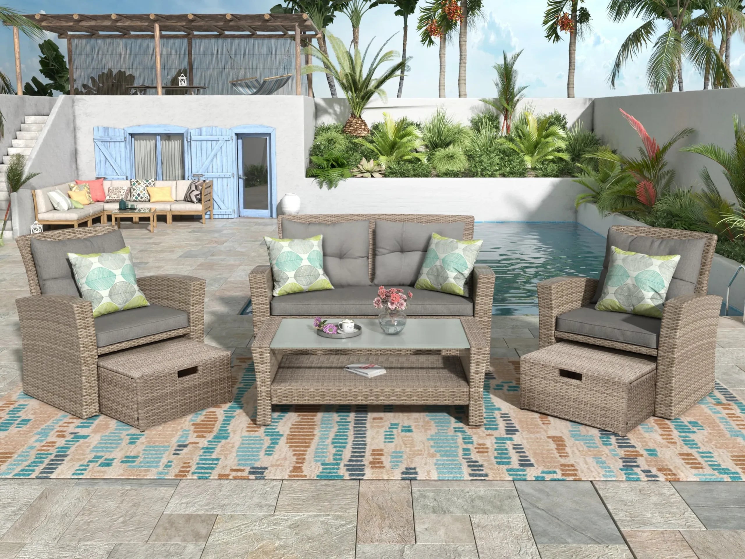 Set Of 4 Piece Outdoor Patio Furniture — view 2