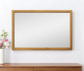 40″ Natural Solid Wood Framed Mounted Accent Mirror