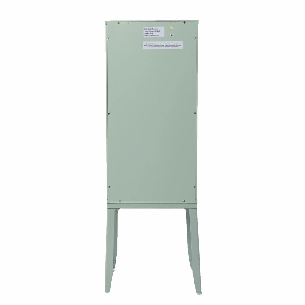 Pale Green Crosshatch Accent Storage Cabinet — view 4