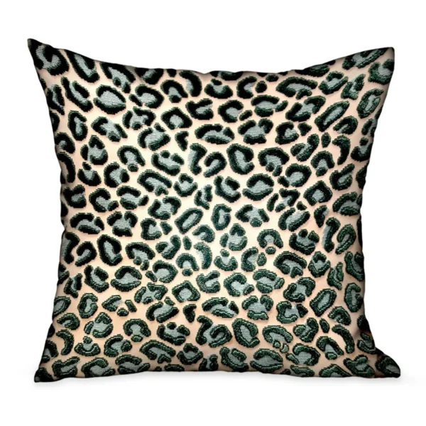 Plutus Jade Velvet Cheetah Green Animal Motif Luxury Throw Pillow