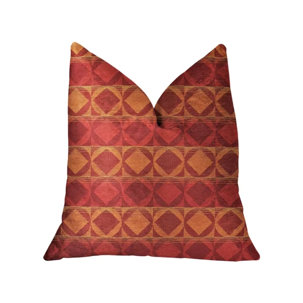 Plutus Celestial Red and Orange Luxury Throw Pillow