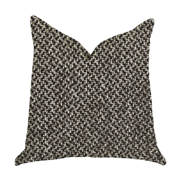 Plutus Salt and Pepper Luxury Throw Pillow in Grey and Black Tones